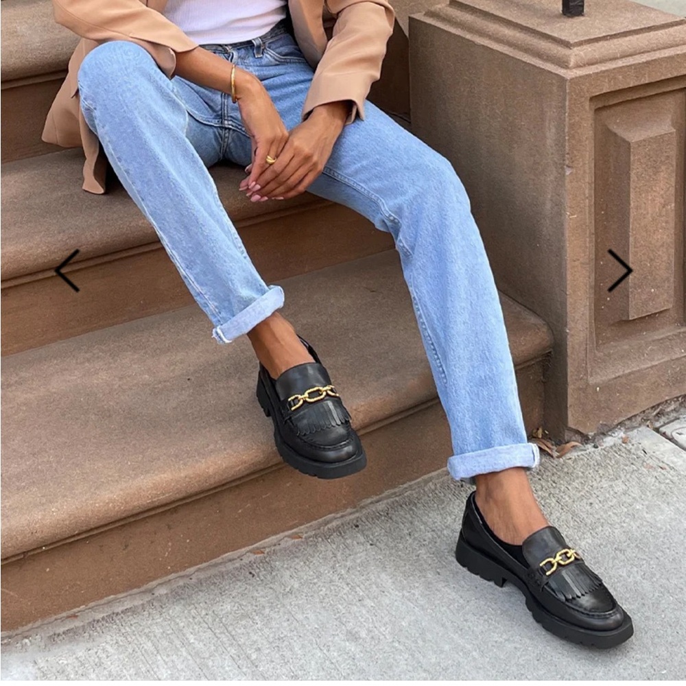 Black loafers